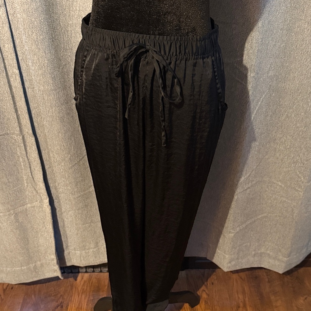 Black polyester Women's Pants